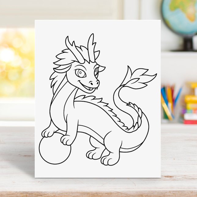 Poster Página para Colorir Dragão Chinês (Criador carregado)