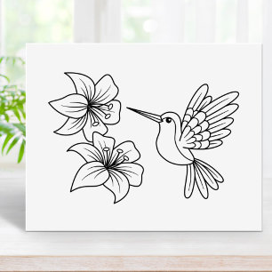 Poster Página para Colorir Flores Lírio Beija-Flor