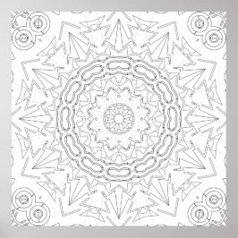 Poster Página para Colorir Mandala da Estrela da Flecha R