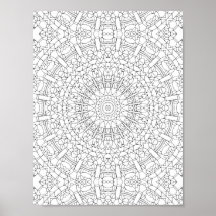 Página para Colorir Mandala de Caleidoscópio Intri