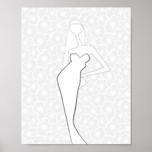 Poster Página para Colorir Noiva de Casamento de Moda Ilu