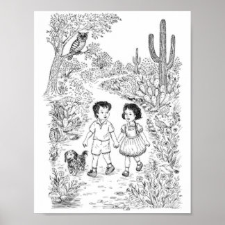 Poster Página para Colorir para Crianças: A Trilha Mágica