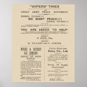 Póster Páginas de fax do Wipers Times 1917
