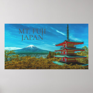Poster Pagoda do Japão do vulcão Fuji