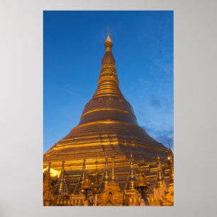 Póster Pagode Estupa Dourada