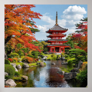 Poster Pagode Japonesa Tradicional