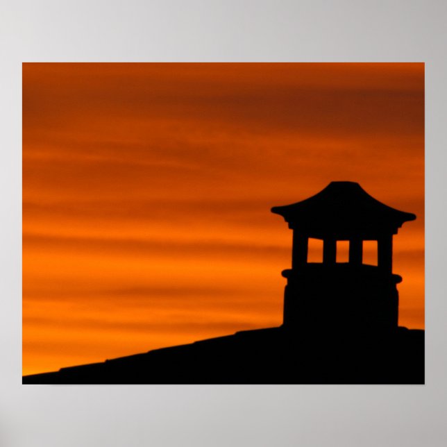 Poster Pagode Silhuetada (Frente)