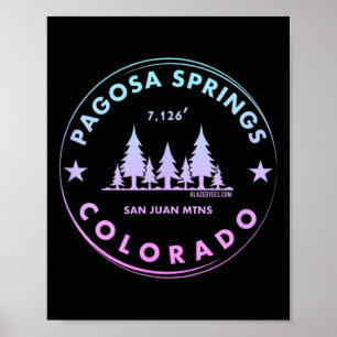 Poster Pagosa Springs Colorado Cidade Montanhosa - Retro 