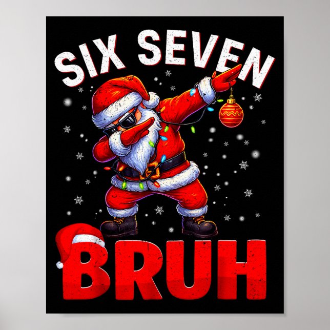 Poster Pai 67 Dabbing Papai Noel Meme Divertido Seis Sete (Frente)