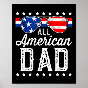 Poster Pai Americano 4 De Julho Dia de os pais Sungles Fa