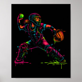 Poster Pai Apanhador de Softll Arremessador Treinador de 
