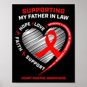 Poster Pai Apoia Pai Em Lei Doença Do Coração Vermelho Aw
