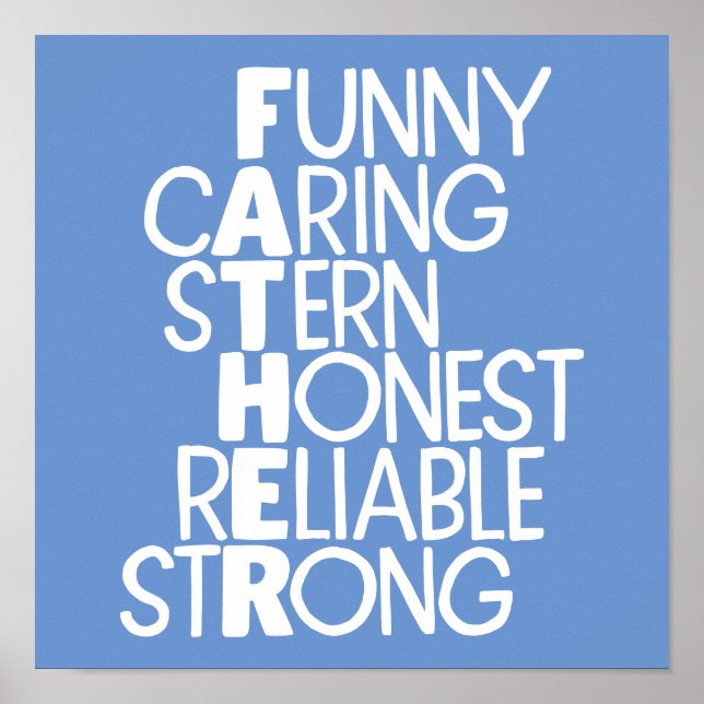 Poster Pai Atribui Arte em Palavra Cruzada (Frente)