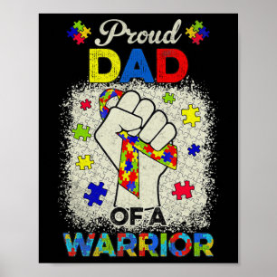Poster Pai Autismo De Autenticação Do Guerreiro De Sensib