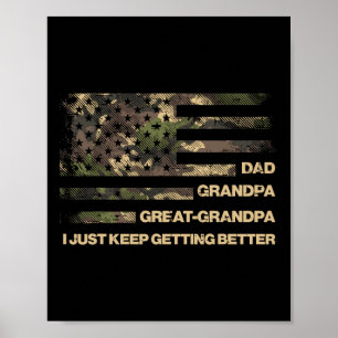 Poster Pai Avô Excelente Avô Camo Flag Pais Avô