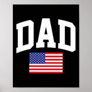 Poster Pai Bandeira Americana EUA Dia dos Pais 4 de Julho