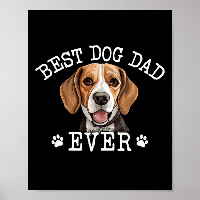 Poster Pai Beagle Vintage Ever Cog Lover (Frente)