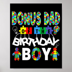 Poster Pai bônus do menino do aniversário quebra-cabeça d