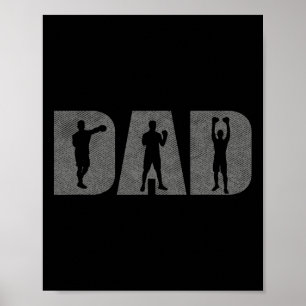 Poster Pai Boxer Dia de os pais Boxer Caixa do Lover com 