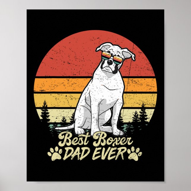 Poster Pai branco Boxer Dia de os pais retrorreflector Ev (Frente)