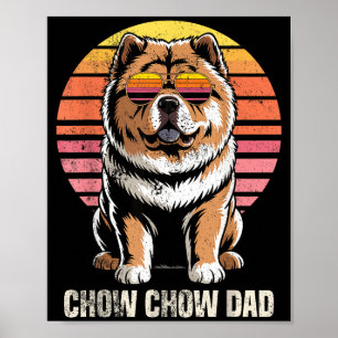 Poster Pai Chow Chow Retro Legal Dono de Cachorro Vintage