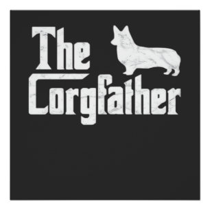 Póster Pai Corgi o Corgfather Camisa Divertida para Amant