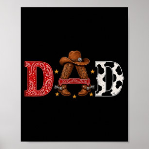 Poster Pai Cowboy Rodeio Temático Western Aniversário de 