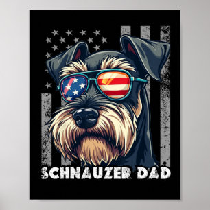 Poster Pai Cut Mini Schnauzer Dia de os pais Cachorro Us