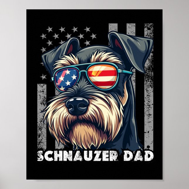 Poster Pai Cut Mini Schnauzer Dia de os pais Cachorro  Us (Frente)