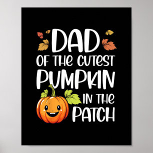 Poster Pai da Abóbora Mais Fofa do Halloween Patch Thank