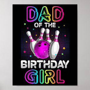 Poster Pai Da Festa De Boliches De Crianças De Bicicleta 