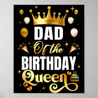 Poster Pai da Rainha de Aniversário Diversão Corresponden