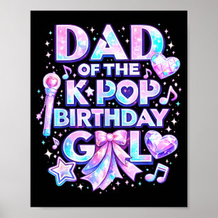 Poster Pai das garotas de aniversário do k-pop música cor