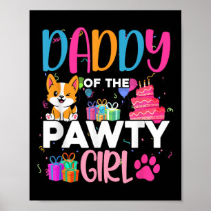 Poster Pai Das Mães De Aniversário Da Família De Cachorro