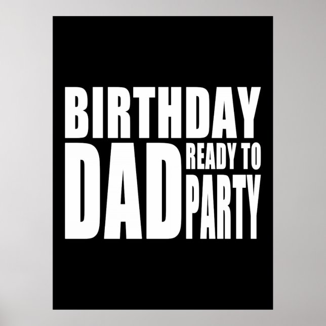 Póster Pai de aniversário pronto para festa (Frente)