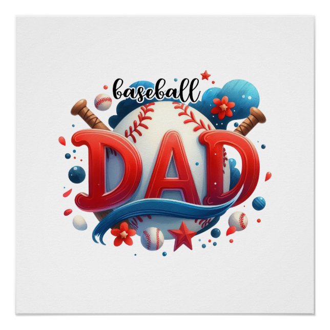 Póster Pai de beisebol (Frente)