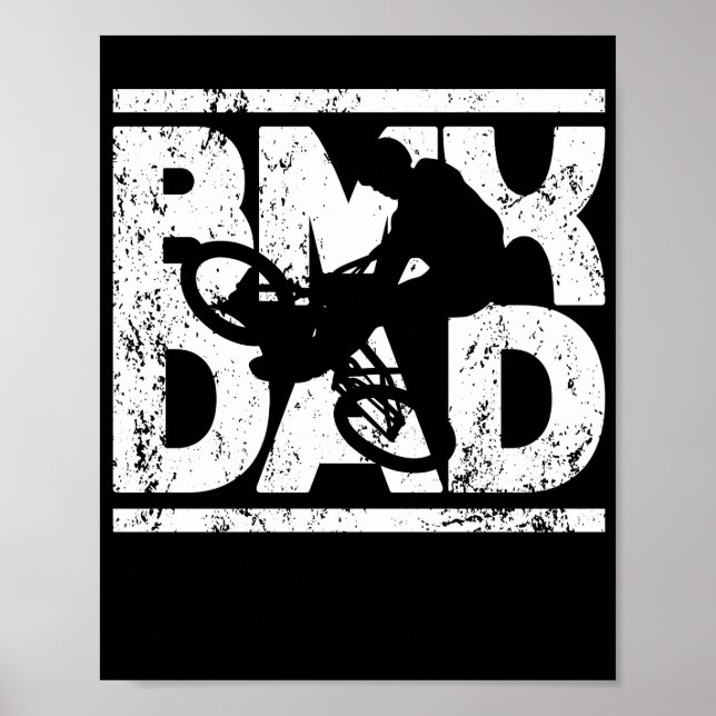 Poster Pai de bicicleta BMX - dia de pai desportivo extre (Frente)