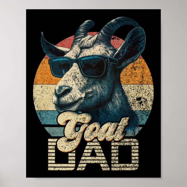 Poster Pai de Cabra Retro Melhor Papai de Cabra Dia dos P (Frente)