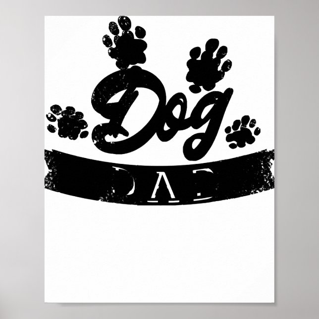 Poster Pai de Cachorro Design Divertido - Ideia de presen (Frente)