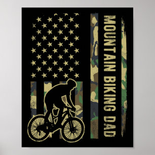 Poster Pai de Ciclismo de Montanha Camuflagem Bandeira Am