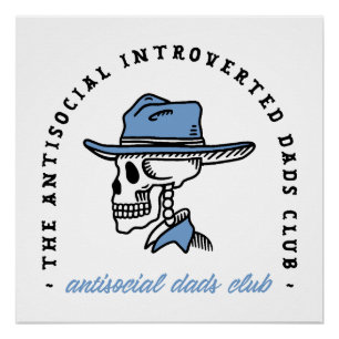 Póster Pai de cowboy pai anti-social estética ocidental