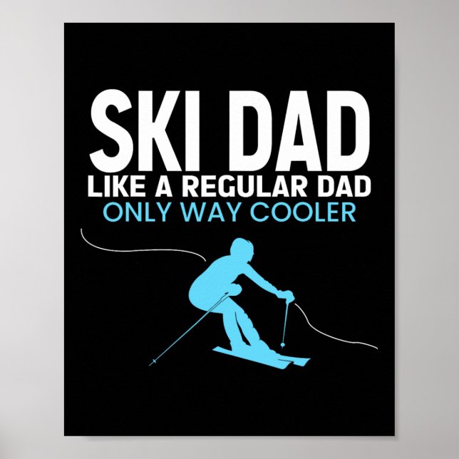 Poster Pai de Esqui Engraçado Dia dos Pais - Ski Cool Par (Frente)