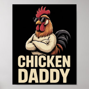 Poster Pai de Frango Criador de Aves Antigo Pai Engraçado