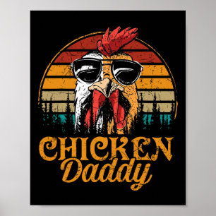 Poster Pai De Frango Vintage Aves De Capoeira Agricultore