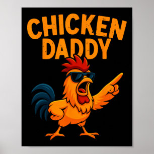 Poster Pai de Frango Vintage Criador de Aves Engraçado Pa