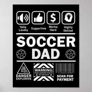 Poster Pai de Futebol Conteúdo Divertido de Pai Esportivo
