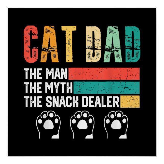 Póster Pai de Gato do Dia Pai (Frente)