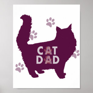Poster Pai de Gato para Gatos Amantes e Proprietários De