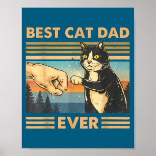 Poster Pai de gato vintage gato cumprimento de punho dive