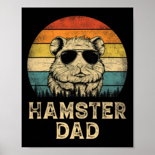 Poster Pai de Hamster Vintage Amantes de Hamster Pai Padr